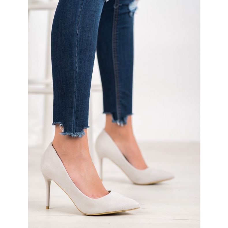 SHELOVET Sexy graue High Heels 2