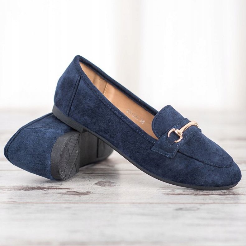 Anesia Paris Elegante Wildleder-Loafer marineblau blau 2