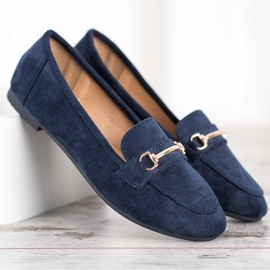 Anesia Paris Elegante Wildleder-Loafer marineblau blau 1