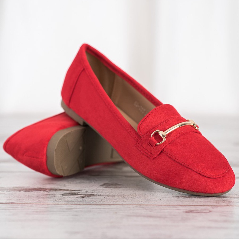 Anesia Paris Elegante Wildleder-Loafer rot 2
