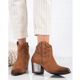 VINCEZA durchbrochene Cowboystiefel braun 2