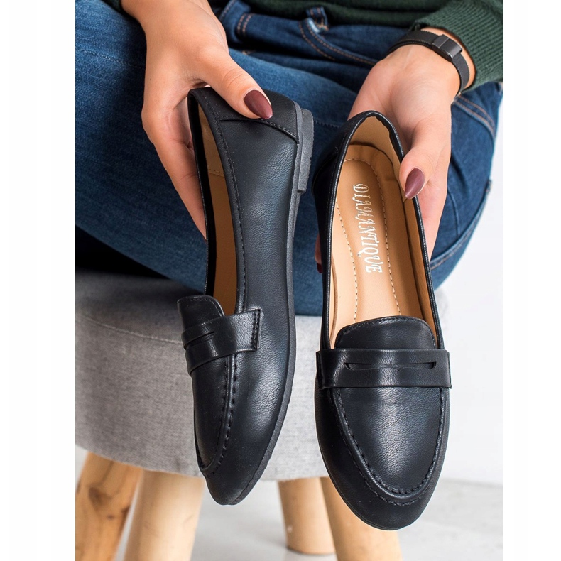 Diamantique Schwarze Loafer mit Öko-Leder 1