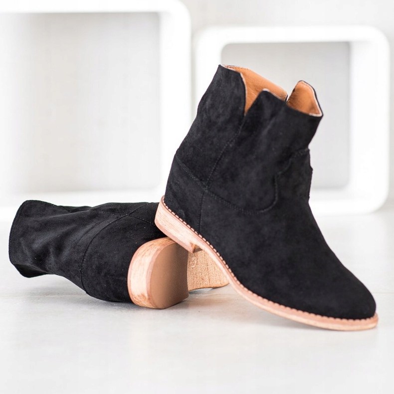 Bella Paris Cowboystiefel aus Wildleder schwarz 1