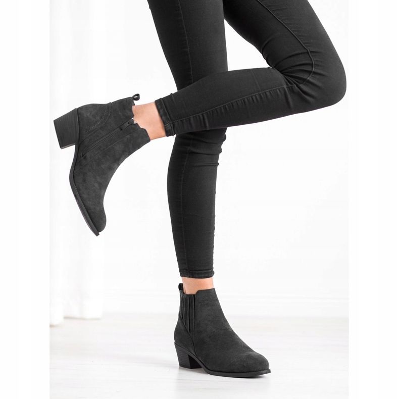 Camo Warme Wildlederstiefeletten schwarz 1