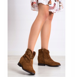 Ideal Shoes Braune Cowgirls versteckter Keil 1