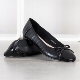 Goodin Schwarze Ballerina mit Schlangenprint 1