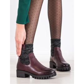 M.Daszyński Slip-on-Stiefel auf der Plattform rot 1