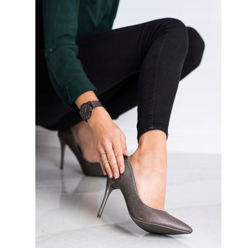 Goodin Modische Pumps an einer Stecknadel grau 1