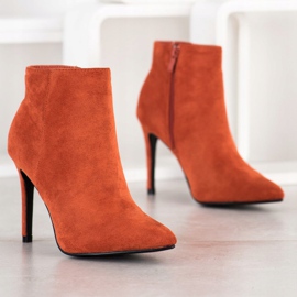 Small Swan Stylische Stiefel auf einem hohen Absatz orange 1