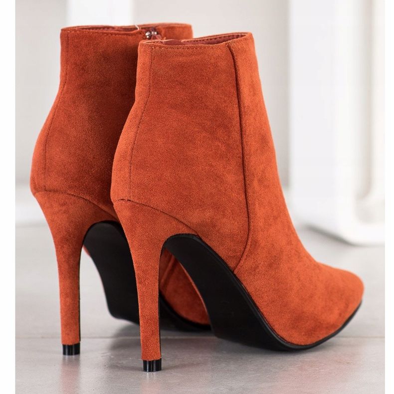 Small Swan Stylische Stiefel auf einem hohen Absatz orange 2