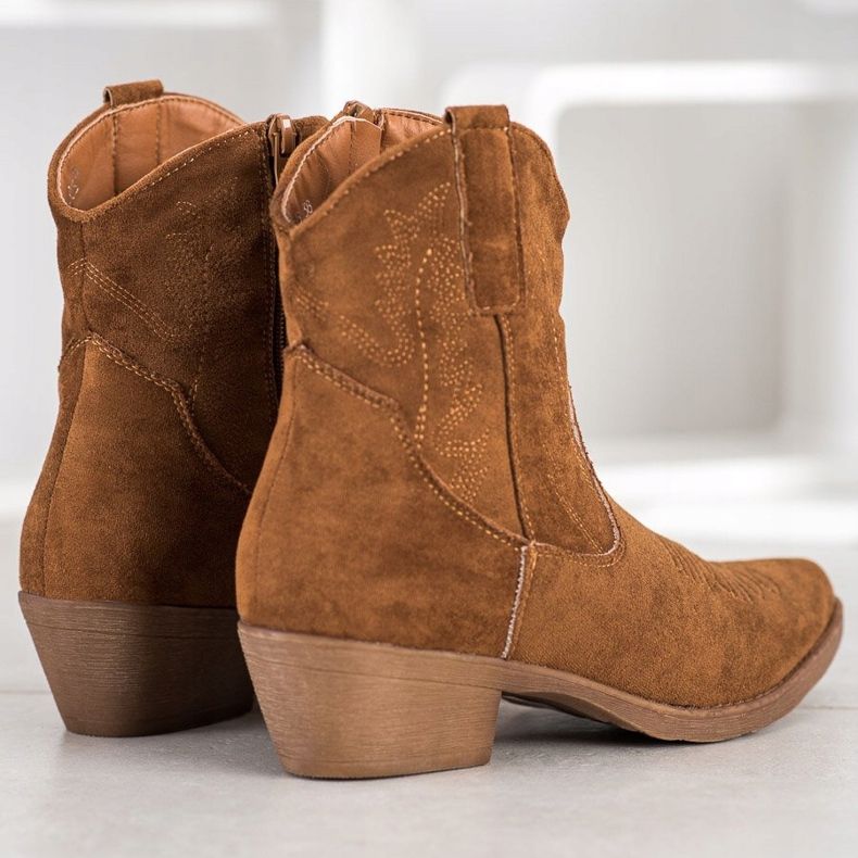 Ideal Shoes Cowboystiefel mit Wildleder braun 1