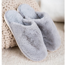 Bona Pelzpantoffeln grau 2