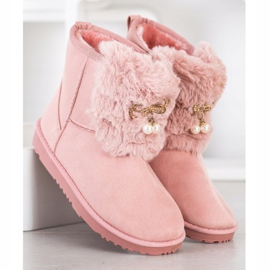 Queentina Warmes Mukluki mit Ornament rosa 2