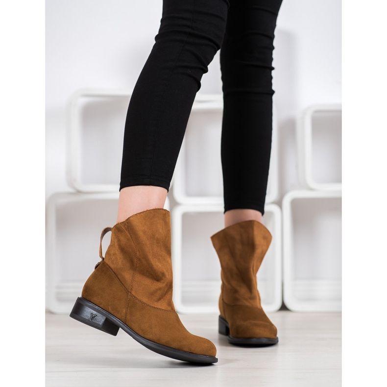 Weide Stiefel mit breitem Obermaterial braun gelb 1