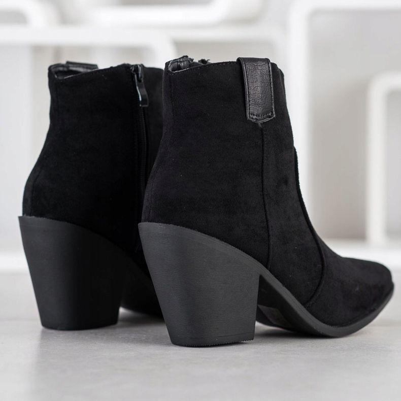 Small Swan Modische Stiefel in Spitz schwarz 1