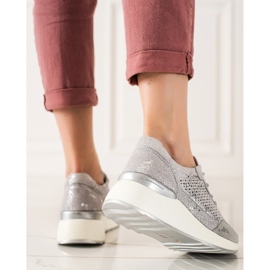 Goodin Stylische Ledersneaker silber- grau 1