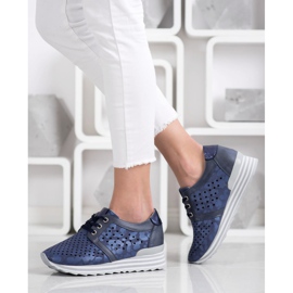 Aclys Durchbrochene Turnschuhe marineblau blau 2