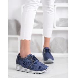 Aclys Durchbrochene Turnschuhe marineblau blau 1