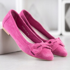 Filippo Lederballerina mit Schleife rosa 1