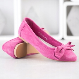 Filippo Lederballerina mit Schleife rosa 2