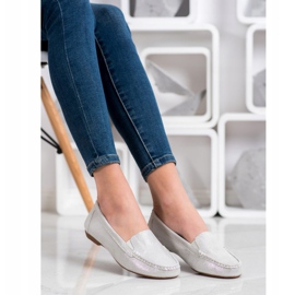 Filippo Loafer aus glänzendem Leder silber- 1