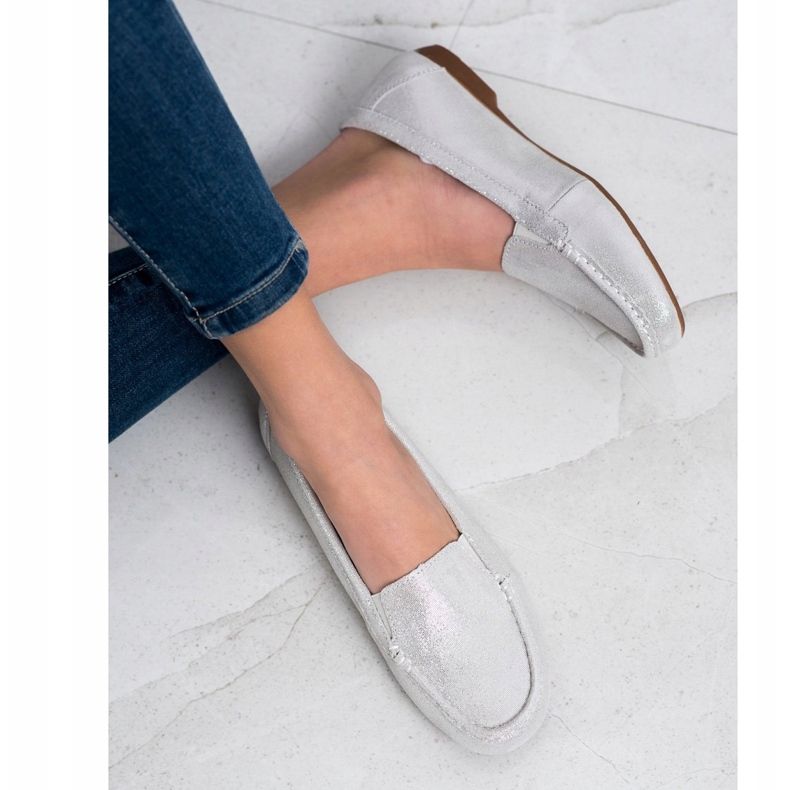 Filippo Loafer aus glänzendem Leder silber- 2