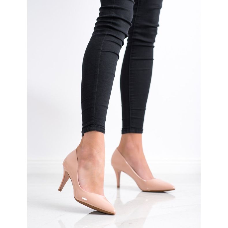 Goodin Klassische Lackpumps beige rosa 1