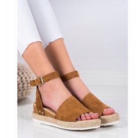 Kylie Camel Keilsandalen braun 1