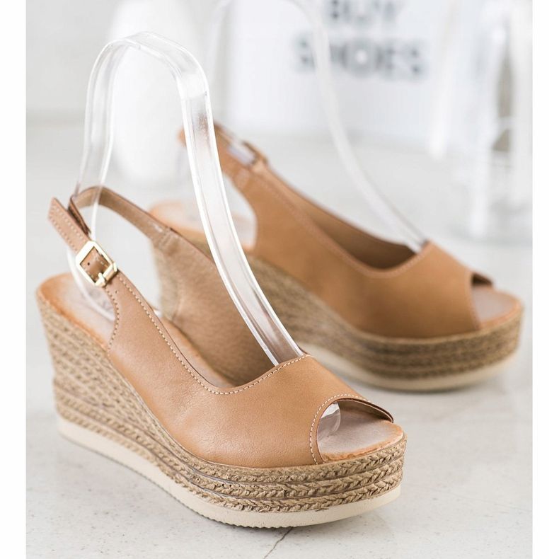 Sabatina Leichte Keilsandalen braun 1