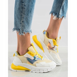 SHELOVET Modische Turnschuhe weiß mehrfarbig gelb 2