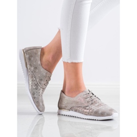 Kylie Durchbrochene Lederschuhe braun mehrfarbig 2