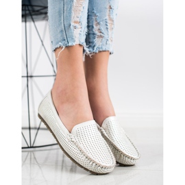 Kylie Lässige durchbrochene Loafer weiß 1