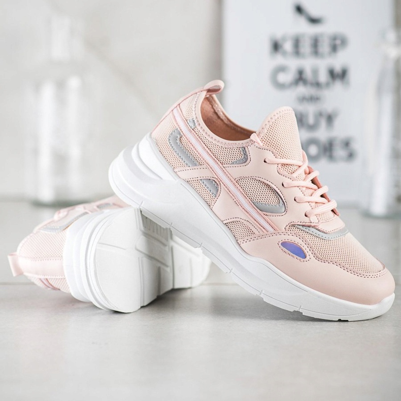 SHELOVET Lässige rosa Turnschuhe 1