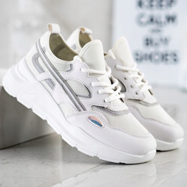 SHELOVET Lässige weiße Turnschuhe grau 1