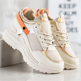 Marquiz Keil Turnschuhe beige orange golden 1