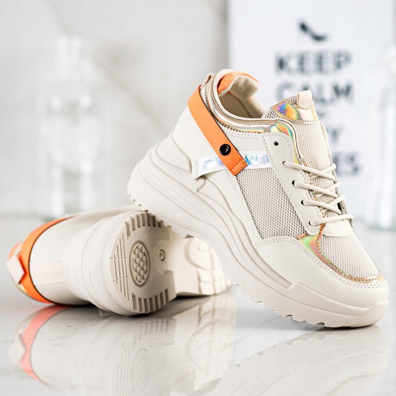Marquiz Keil Turnschuhe beige orange golden 2