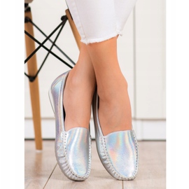 Goodin Glänzende stylische Loafer silber- 1