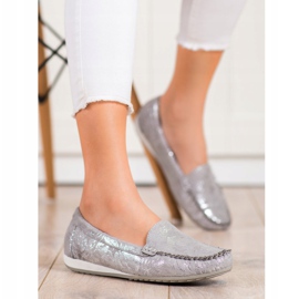Goodin Glänzende stylische Loafer grau 1