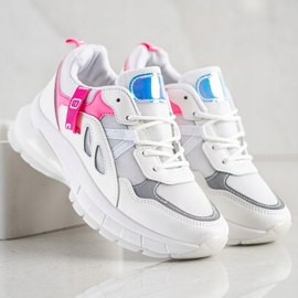 SHELOVET Sneakers auf der Plattform mit Mesh weiß rosa 2