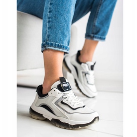 Ideal Shoes Sneakers mit Glitzereinsatz weiß 1