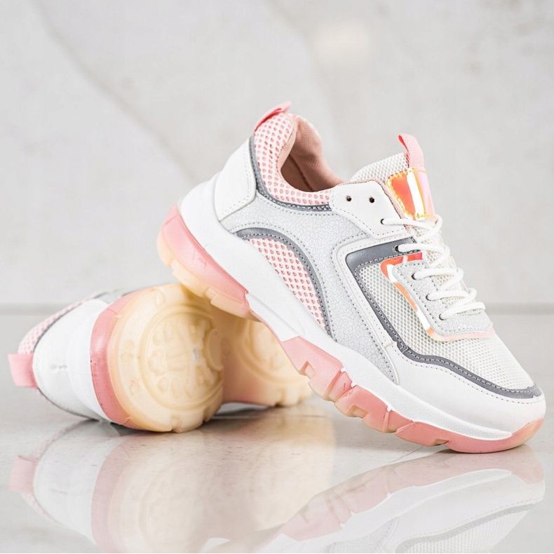 Ideal Shoes Sneakers mit Glitzereinsatz weiß 1