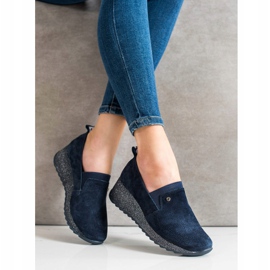 Filippo Brokatschuhe aus Leder navy blau 2