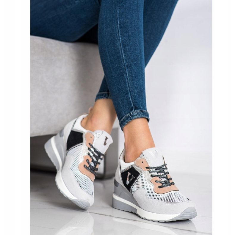 VINCEZA bunte Sneaker weiß grau mehrfarbig 1