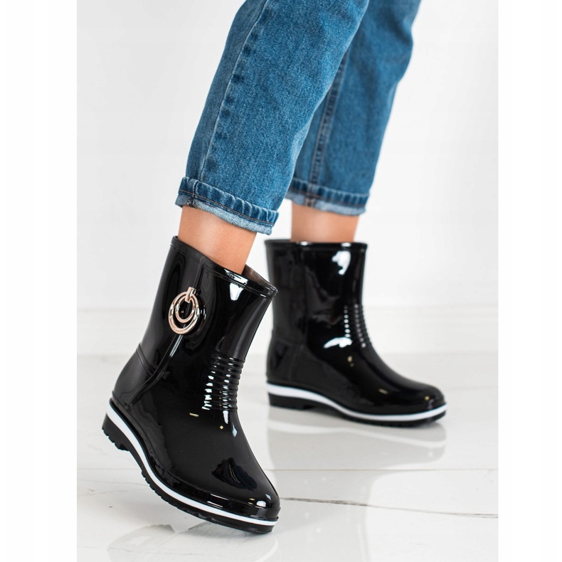 Bona Galoschen mit goldenem Ornament schwarz 1