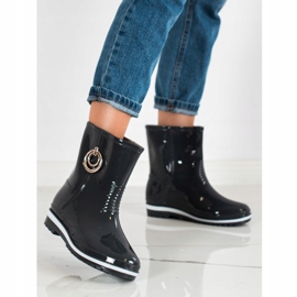 Bona Galoschen mit goldenem Ornament schwarz 1