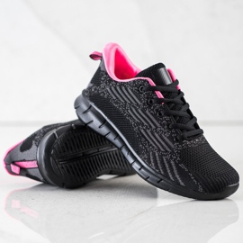 Bona Durchbrochene Sportschuhe schwarz rosa grau 2
