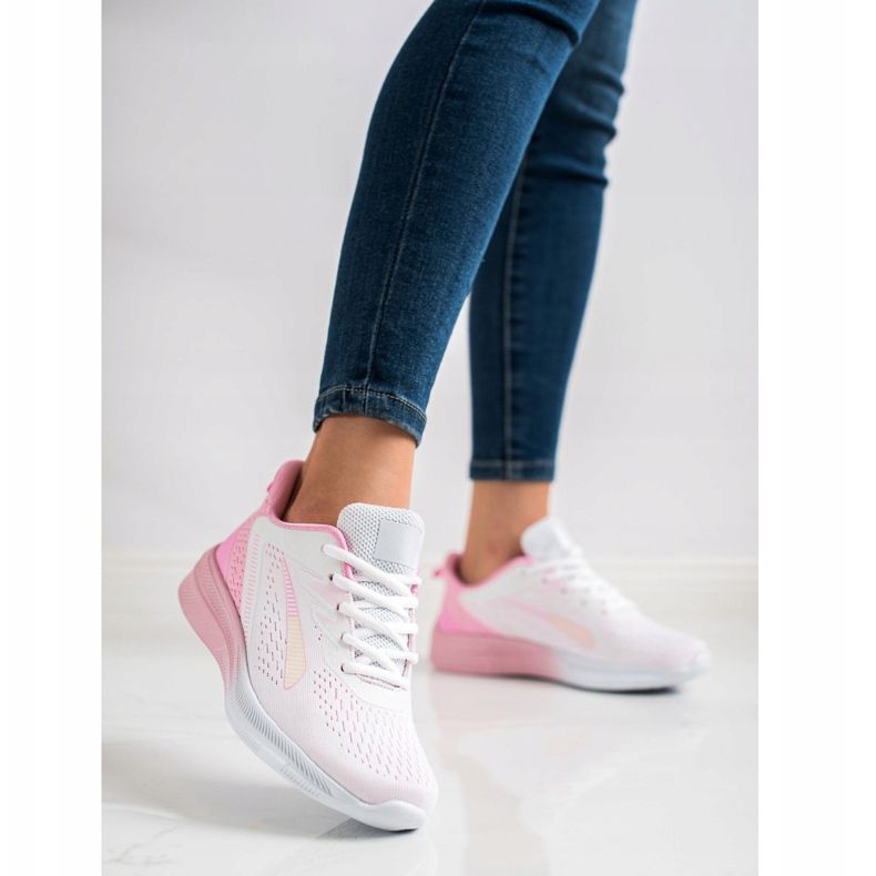 Bona Durchbrochene Sneaker für den Frühling weiß rosa 1