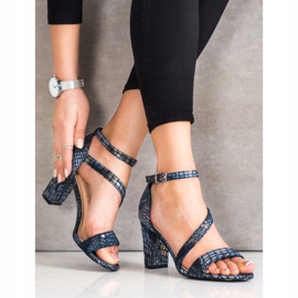 Sergio Leone Sandalen mit Schlangenmuster blau 2