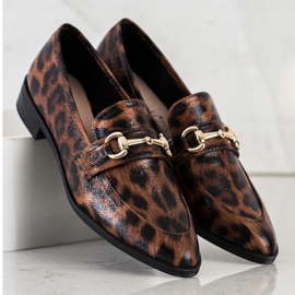 S. BARSKI Elegante Mokassins in Spitz braun 1