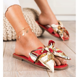 Seastar Elegante Hausschuhe mit dekorativer Schleife rot 1